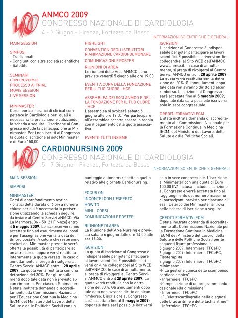 Cardiologia negli Ospedali nÂ° 168 Marzo/Aprile 2009 - Anmco