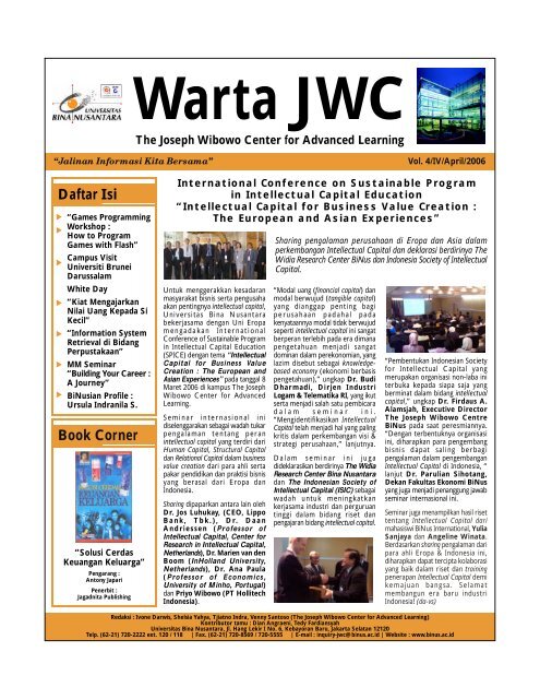 Warta JWC (Apr'06).FH11 - binus university