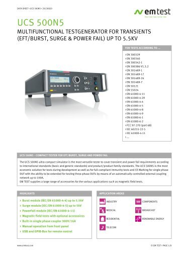 Data Sheet UCS 500N5 - EM Test