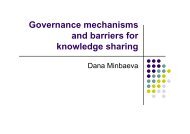 Governance mechanisms and barriers for knowledge sharing - SCKK