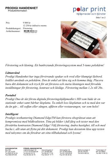Produktinformation (PDF) - Polar Print