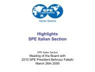 Highlights SPE Italian Section - SPE Italy