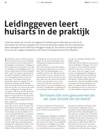 Leidinggeven leert huisarts in de praktijk - Springer