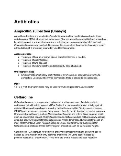 Antibiotics - UCLA Antimicrobial Stewardship Program