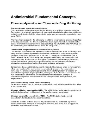 Antimicrobial Fundamental Concepts - UCLA Antimicrobial ...