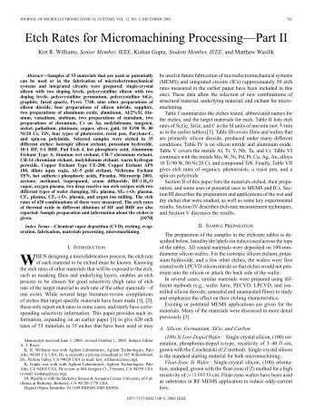 Etch Rate Table II - IEEE Xplore