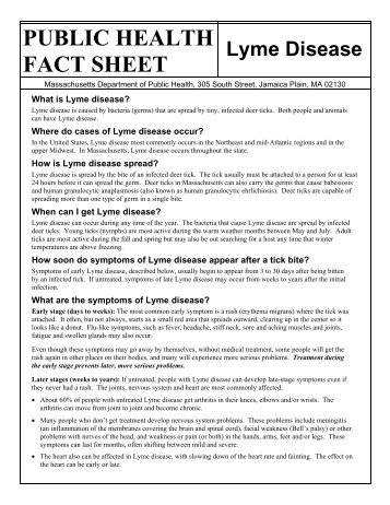 Public Health Fact Sheet on Lyme Disease (PDF) - Mass.Gov