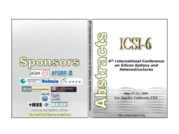 6th International Conference on Silicon Epitaxy and ...