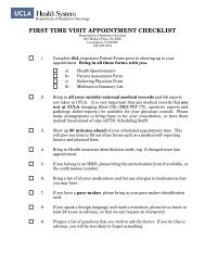 first time visit appointment checklist - Radiation Oncology - UCLA