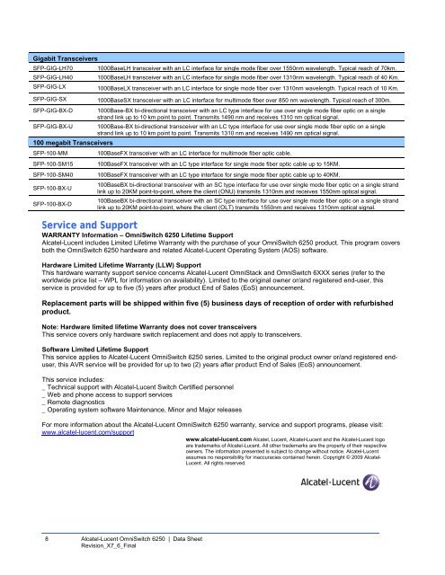 Alcatel-Lucent OmniSwitch 6250