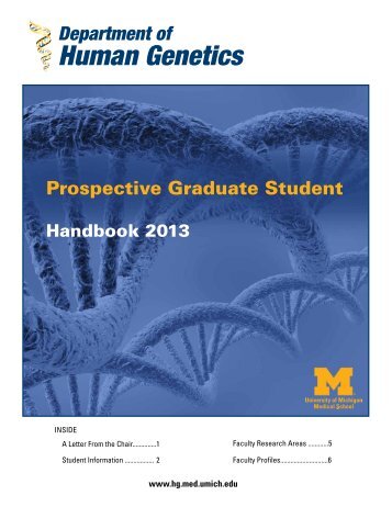 Prospective Human Genetics Graduate Student Handbook (PDF)