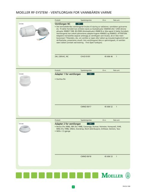 MOELLER RF-SYSTEM - TEKNISKE DATA