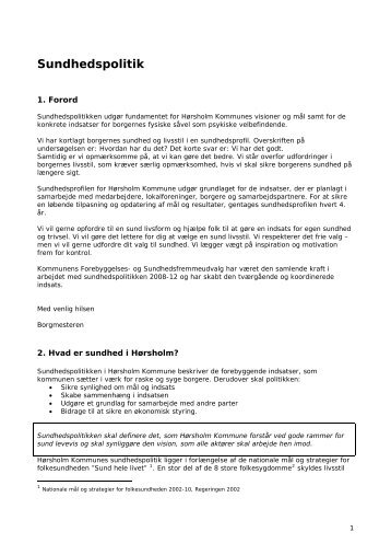 sundhedspolitikken her - sundhed.horsholm.dk - HÃ¸rsholm Kommune