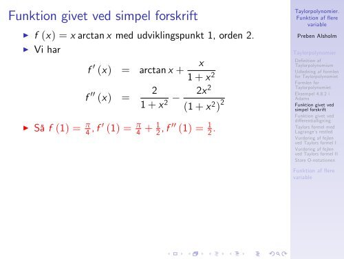 Taylorpolynomier Funktion af flere variable