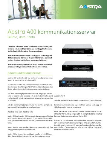 Aastra 400 storlekar - TeleBolaget