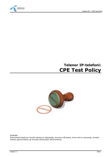 Telenor IPT CPE_Test Policy