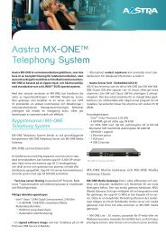MX-ONE Telephony System - Aastra