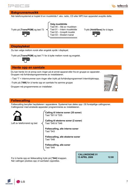 Norsk bruksanvisning for LIP 8002E - Teltronik AS