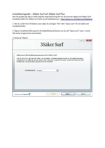 Installationsguide – 3Säker Surf och 3Säker Surf Plus - Tre