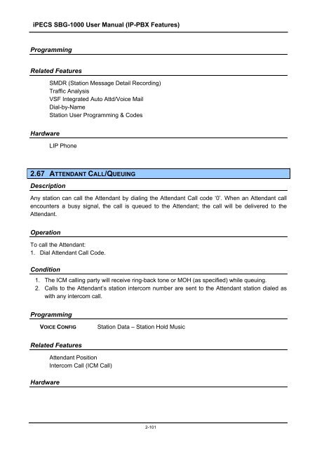 iPECS SBG-1000 User Manual