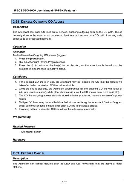 iPECS SBG-1000 User Manual