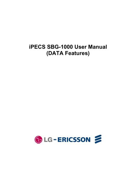 iPECS SBG-1000 User Manual