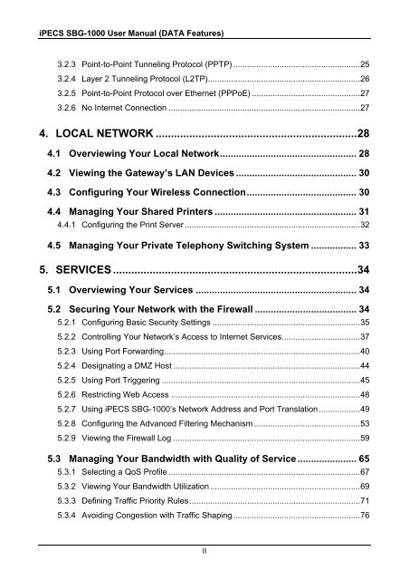 iPECS SBG-1000 User Manual