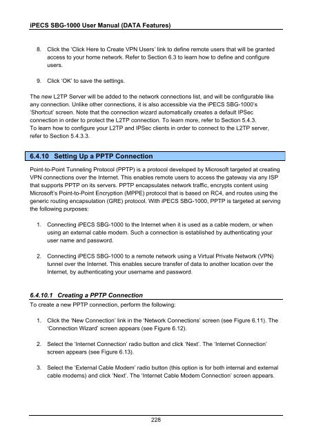 iPECS SBG-1000 User Manual