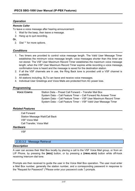 iPECS SBG-1000 User Manual