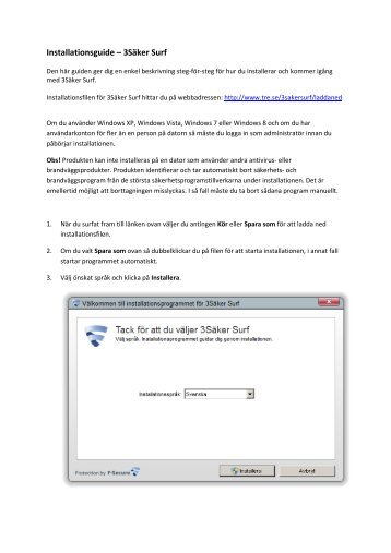 Installationsguide – 3Säker Surf - Tre