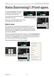 Status (hänvisning) i 3Växel-appen. - Tre