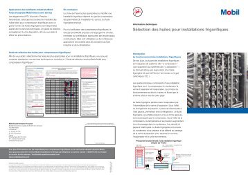 Sélection des huiles pour installations frigorifiques - Mobil ...