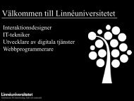 Webbprogrammerare - CoursePress - LinnÃ©universitetet