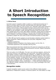 A Short Introduction to Speech Recognition