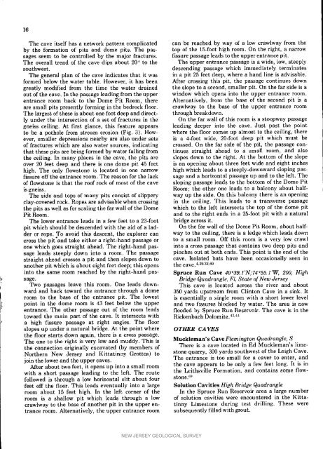 Bulletin 70. Caves of New Jersey, 1976 - State of New Jersey