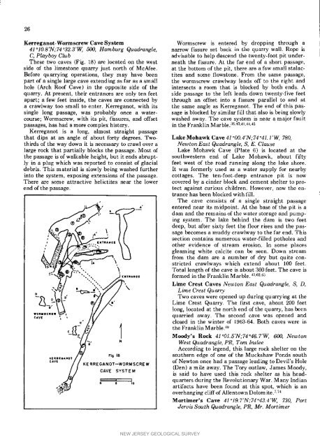 Bulletin 70. Caves of New Jersey, 1976 - State of New Jersey