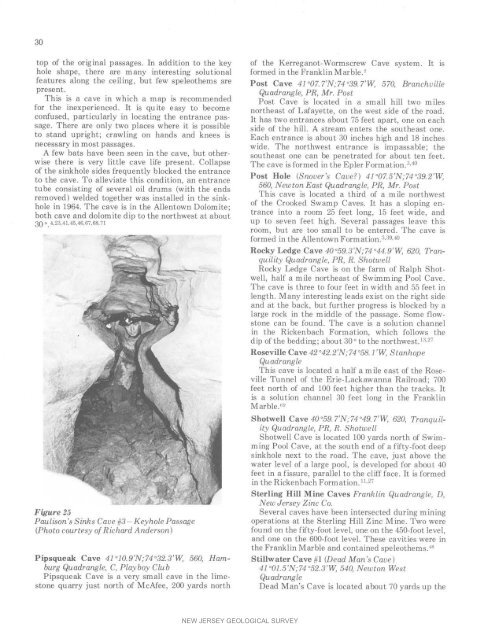 Bulletin 70. Caves of New Jersey, 1976 - State of New Jersey