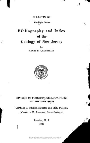 NJDEP - NJGS - Bulletin 59. Bibliography and Index of the Geology ...