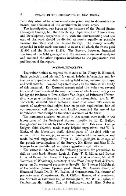 Bulletin 23. Potash in the Greensands of NJ, 1923 - State of New ...