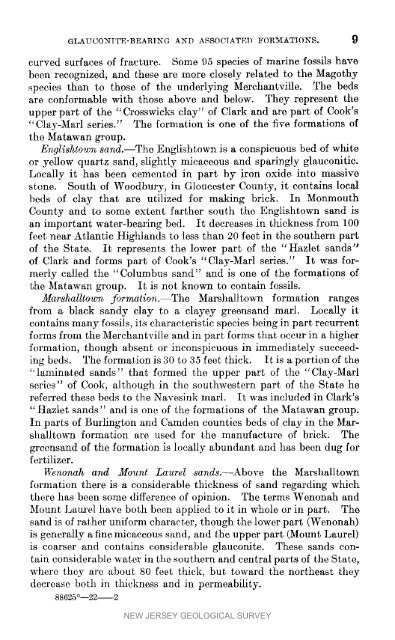 Bulletin 23. Potash in the Greensands of NJ, 1923 - State of New ...