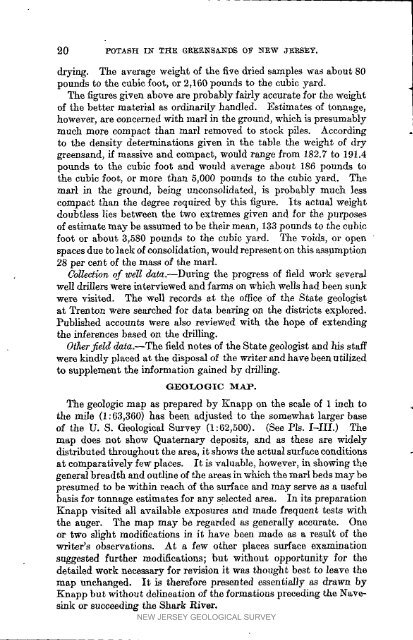 Bulletin 23. Potash in the Greensands of NJ, 1923 - State of New ...