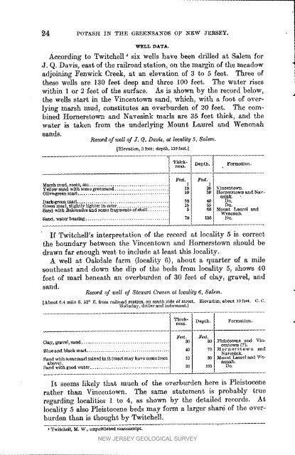 Bulletin 23. Potash in the Greensands of NJ, 1923 - State of New ...