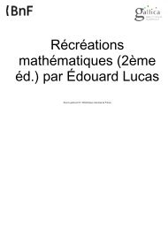Lucas, Edouard. RÃ©crÃ©ations mathÃ©matiques (2Ã¨me Ã©d.) par ...