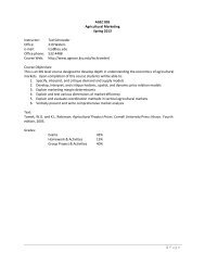 Syllabus - Department of Agricultural Economics - Kansas State ...