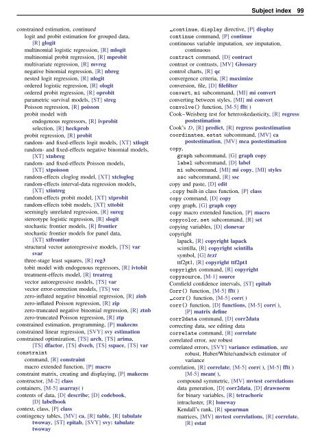 Stata Quick Reference and Index