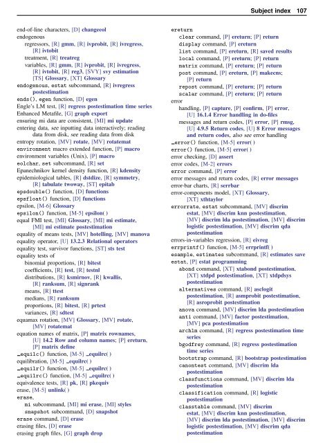 Stata Quick Reference and Index