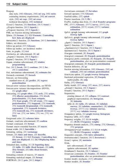 Stata Quick Reference and Index