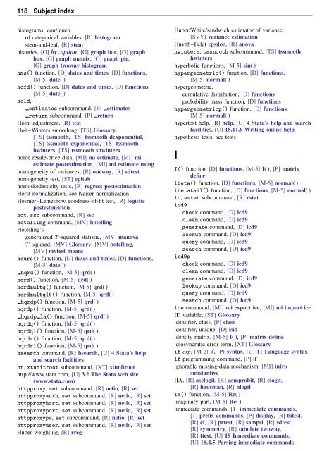 Stata Quick Reference and Index