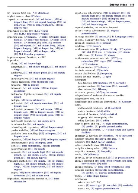 Stata Quick Reference and Index