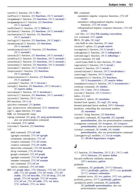 Stata Quick Reference and Index